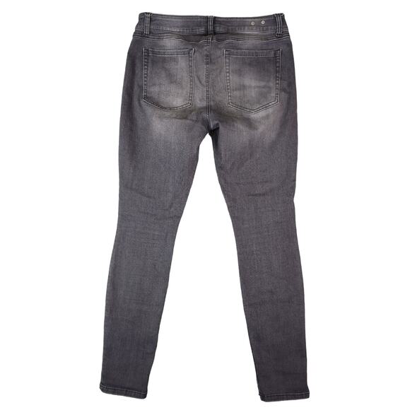 Cabi Jeans Women 6 Style 5167 Graphite Zip Skinny Stretch Gray Moto Zip Pockets - Picture 2 of 11